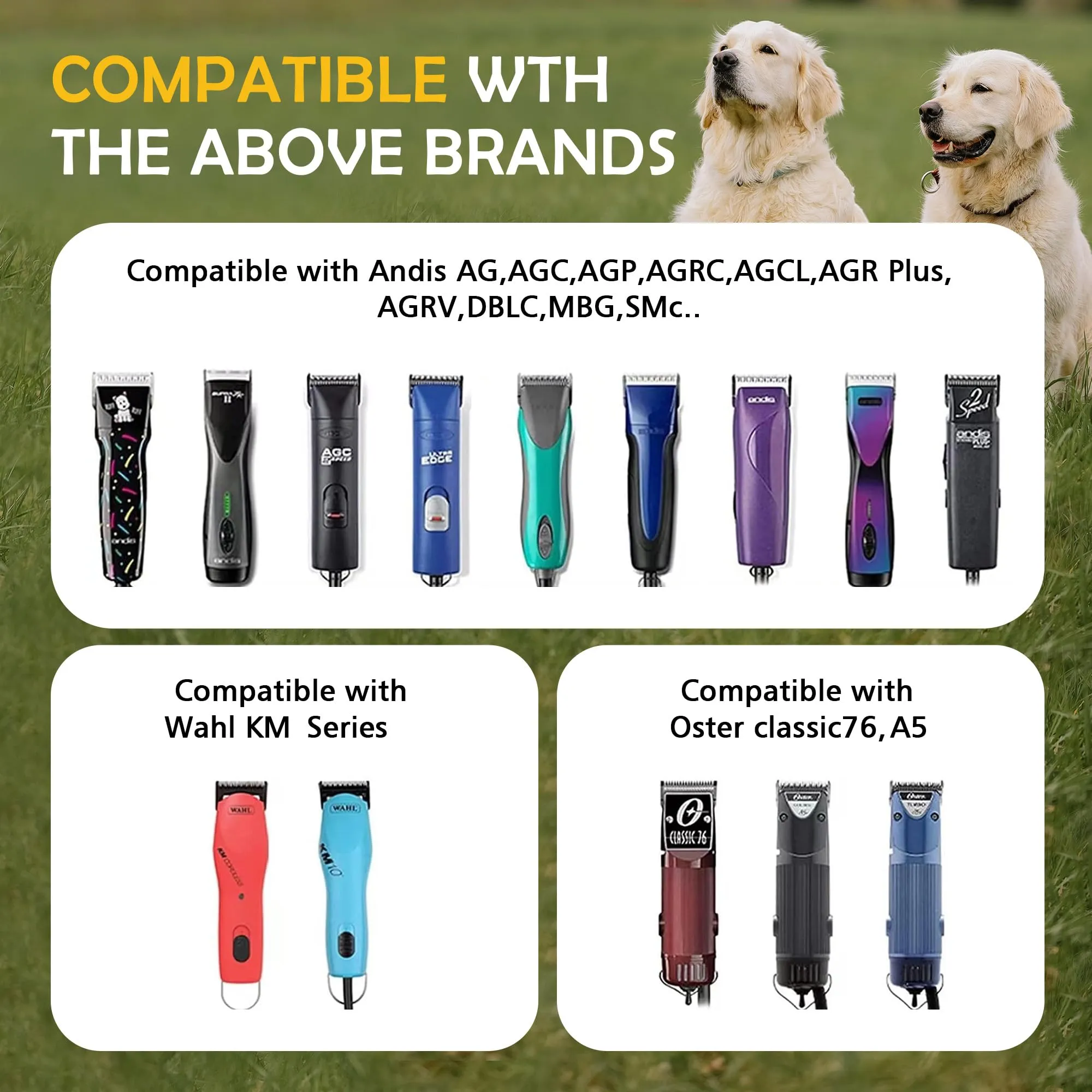 10 Blades Pet Grooming Blades Compatible with Andis/wahl/Oster Dog Clippers, Detachable Clipper Replacement Blade,Black,Size 10 Blade 1/16", Made of Ceramic and Stainless Steel Blade