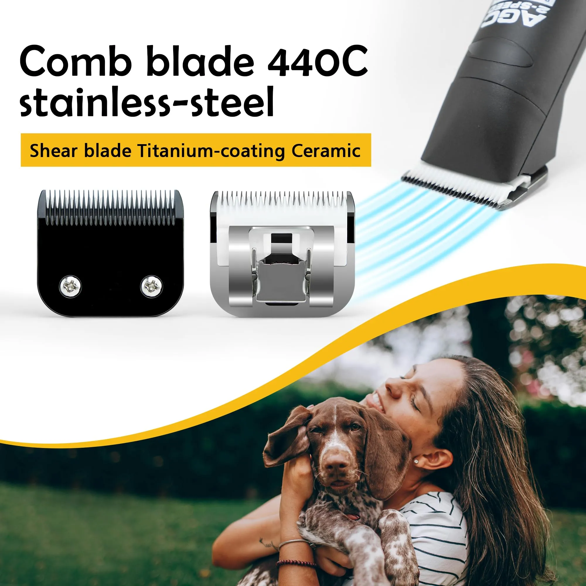 10 Blades Pet Grooming Blades Compatible with Andis/wahl/Oster Dog Clippers, Detachable Clipper Replacement Blade,Black,Size 10 Blade 1/16", Made of Ceramic and Stainless Steel Blade