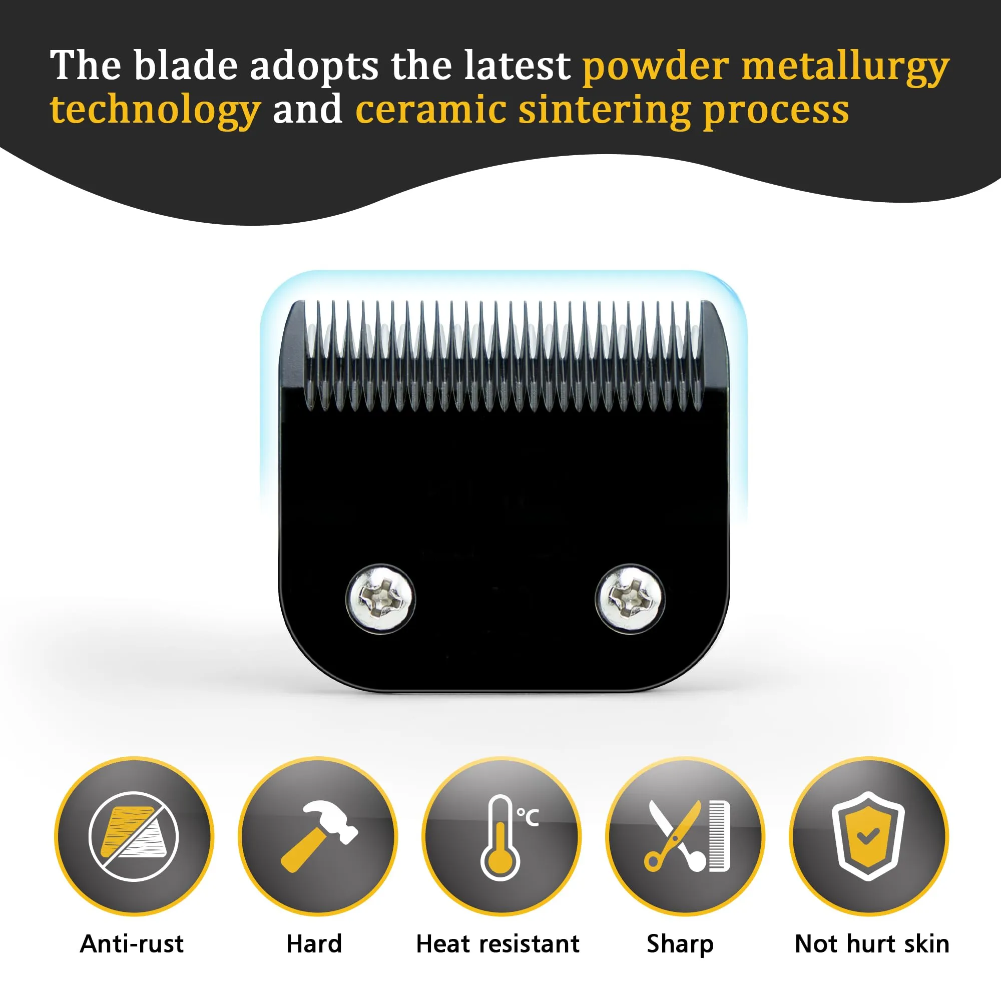 10 Blades Pet Grooming Blades Compatible with Andis/wahl/Oster Dog Clippers, Detachable Clipper Replacement Blade,Black,Size 10 Blade 1/16", Made of Ceramic and Stainless Steel Blade