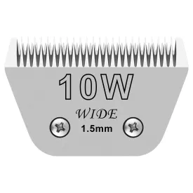 10W wide removable blades for pet grooming, compatible with Andis, Oster A5, Wahl KM10/Moser 45/Masterclip A5 clippers, cutting length 1/16 inch (1.5mm) 10W-1.5mm