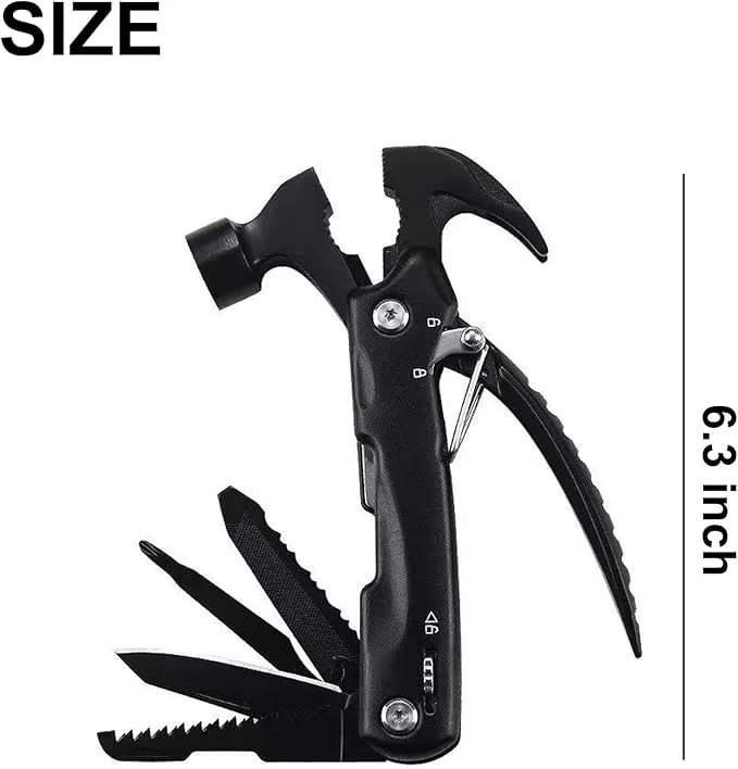 12 in 1 Hammer Multitool Dad Gifts, Father's Day Gifts for Dad, Birthday Gifts for Men, Him, Grandpa, Camping Essentials Camping Gear Tools for Men