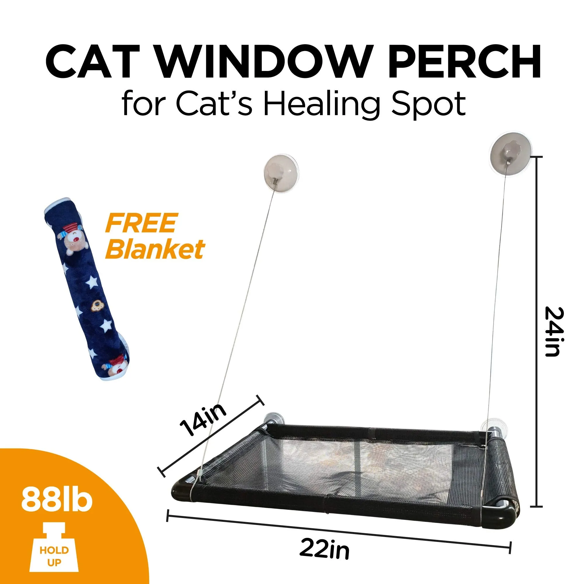 12 STAIR -cat Window Perch, cat Window Bed, cat Hammock, cat Window Perch for Large cat Window seat, cat Exercise, cat Window Perch for Holds Two Large Cats Safe,Window Shelf for Indoor