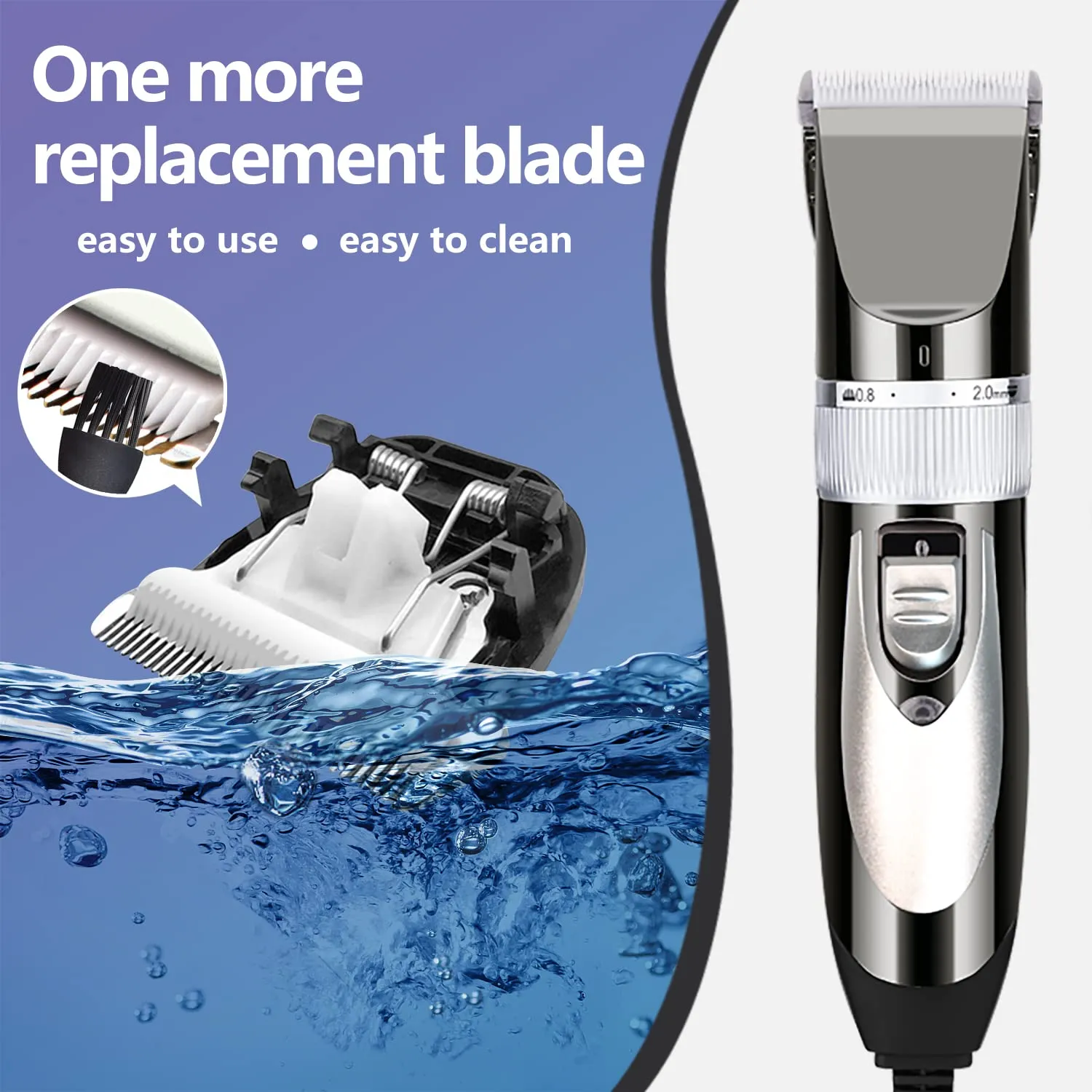 12V Professional Dog Clippers for Grooming, Electric Sheep Shears Pet Grooming Clippers for Thick Coat Heavy Duty Animal Hair Fur Trimmers Shaver Silver