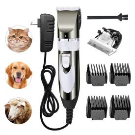 12V Professional Dog Clippers for Grooming, Electric Sheep Shears Pet Grooming Clippers for Thick Coat Heavy Duty Animal Hair Fur Trimmers Shaver Silver