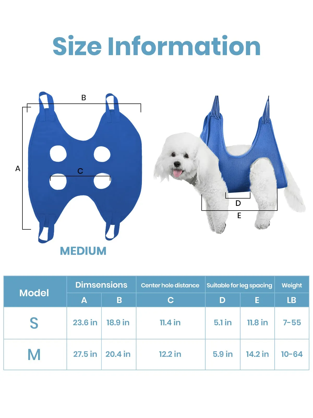 2 in 1 dog clipper and dog grooming hammock set, quiet dog clipper for dogs and cats, professional pet hair trimmer for dog hair around paws, eyes, ears, face (M) M