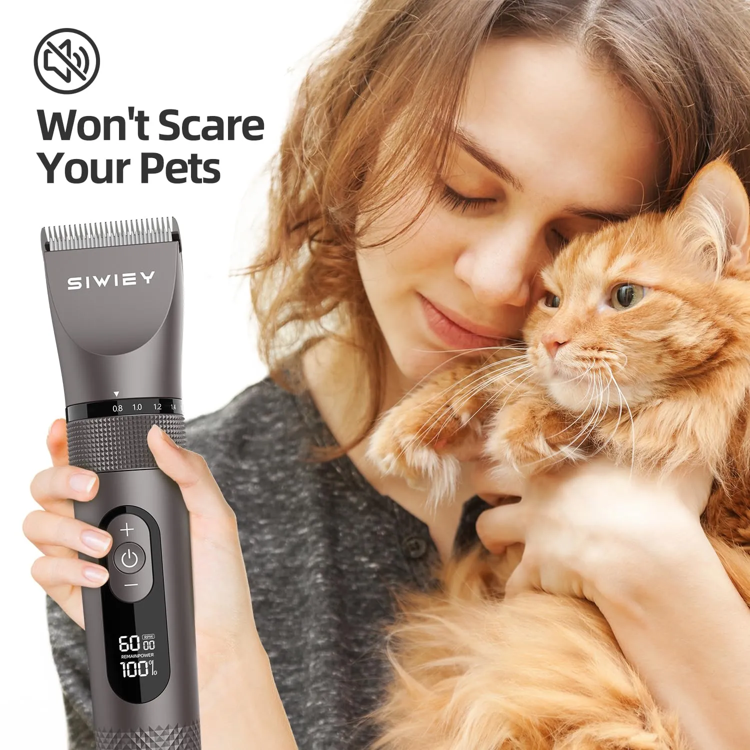 2 in 1 Dog Grooming Clippers with Small Trimmer, 3-Speed High Power Quiet Rechargeable Dog Shaver Hair Clippers Kit, USB Cordless Electric for Dog, Cat, Pet