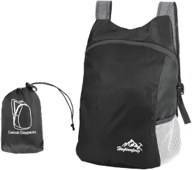 20L Ultra Lightweight Foldable Backpack Small Hiking Rucksack Ultralight Water Resistant Travel Packable Daypack for Men Women for Outdoor Sport Travelling Walking Hiking Camping Biking (Black A)