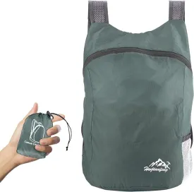 20L Ultra Lightweight Foldable Backpack Small Hiking Rucksack Ultralight Water Resistant Travel Packable Daypack for Men Women for Outdoor Sport Travelling Walking Hiking Camping Biking (Gray A)