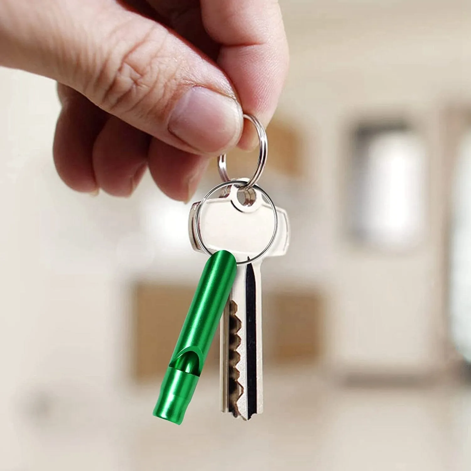 35-Pieces: Emergency Whistle Extra Loud with Key Chain Ring