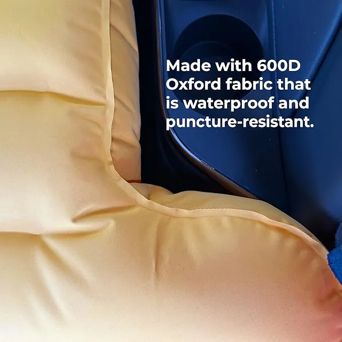 Air Bed, Compatible with Rivian R1S and Mercedes EQS, Heavy-Duty Inflatable Backseat Car Mattress with Air Pump and Storage Bag, Camping and Travel Gear, 84x53x4-Inches, Yellow