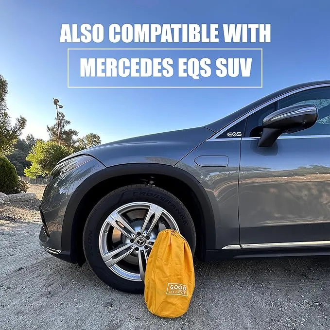 Air Bed, Compatible with Rivian R1S and Mercedes EQS, Heavy-Duty Inflatable Backseat Car Mattress with Air Pump and Storage Bag, Camping and Travel Gear, 84x53x4-Inches, Yellow