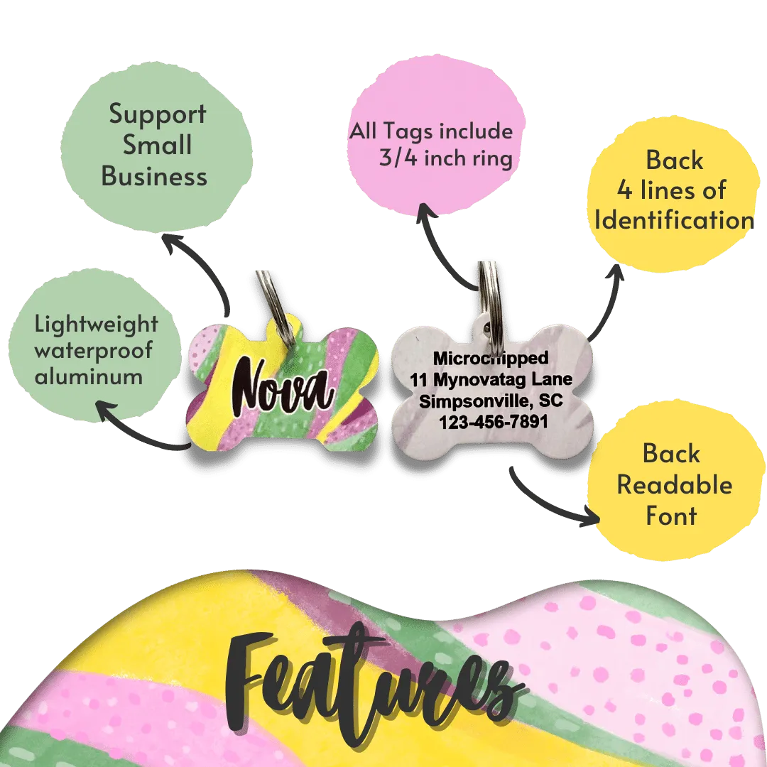 Boho Bloom Bone Dog Tag