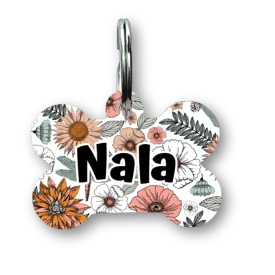 Boho Bloom Bone Dog Tag