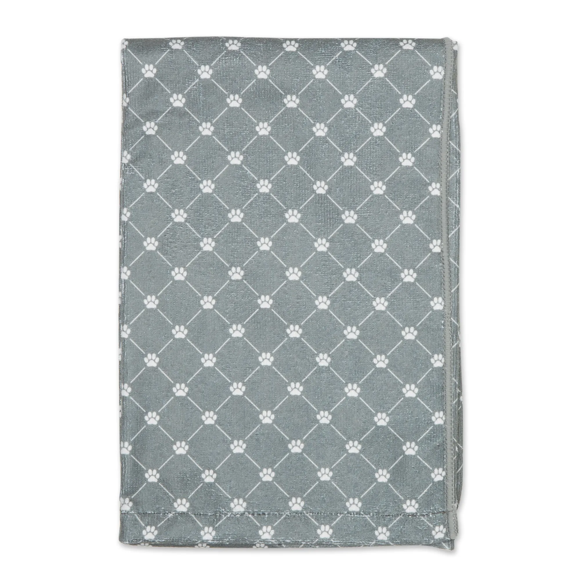 Bone Dry Large Microfiber Pet Towel - Printed Trellis, Gray, 41x23.5"