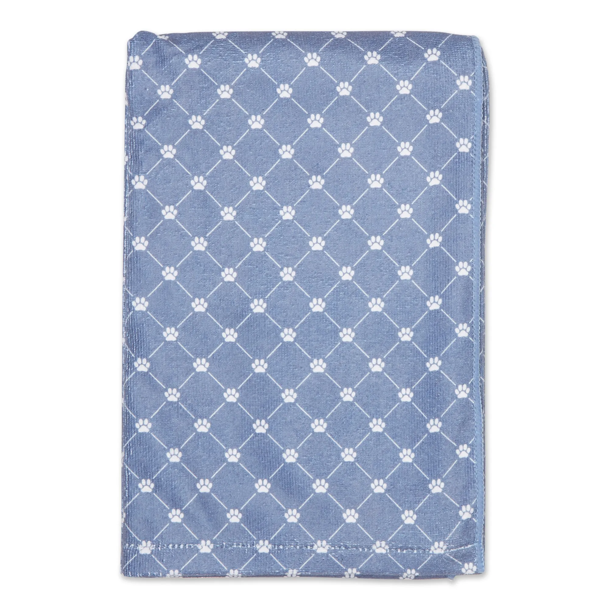 Bone Dry Large Microfiber Pet Towel - Printed Trellis, Stonewash Blue, 41x23.5"