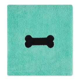 Bone Dry Large Pet Towel, Absorbent Microfiber, Green, 41x23.5"