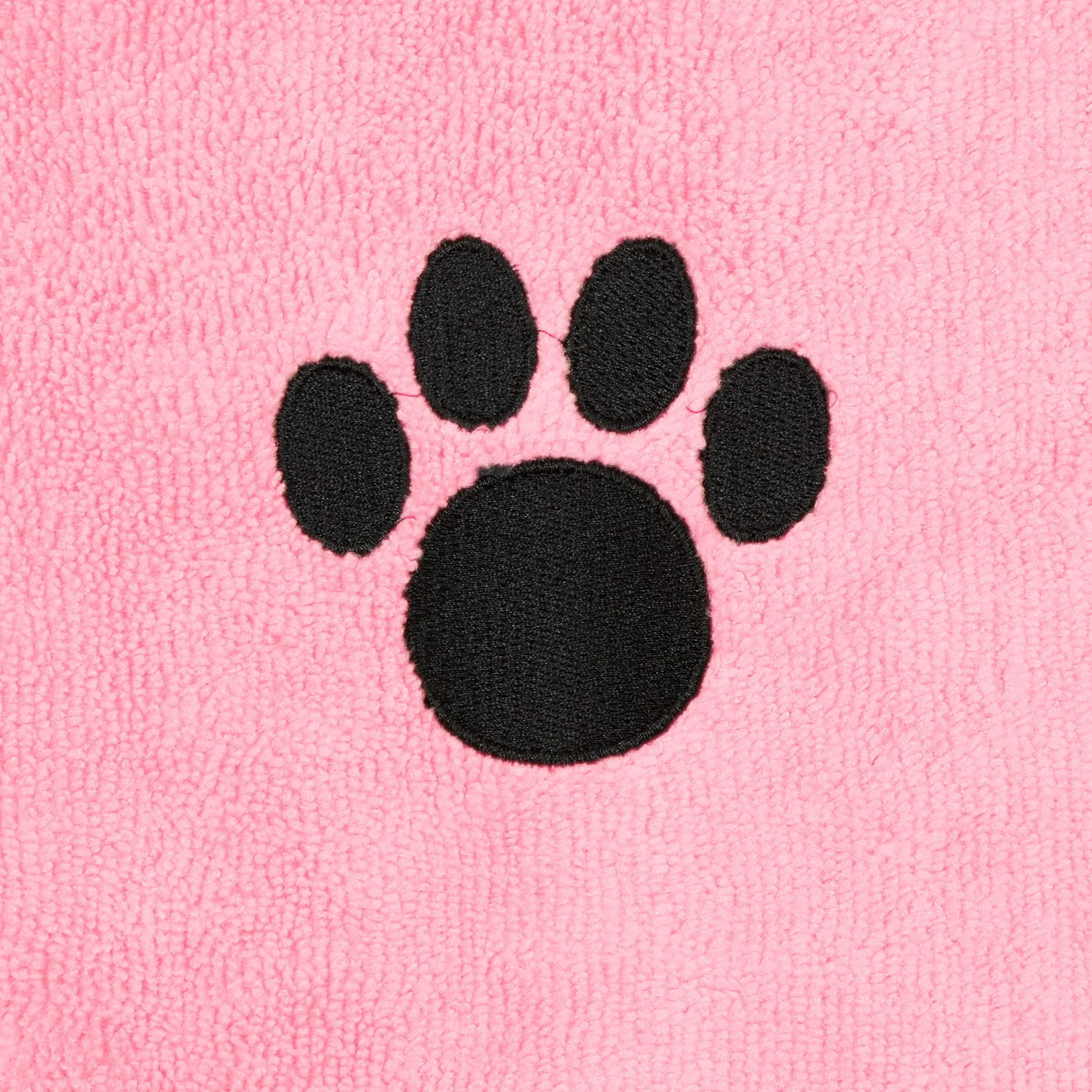 Bone Dry Small Pet Towel Set - 3 Pack - Embroidered Paw, Pink, 15x30"