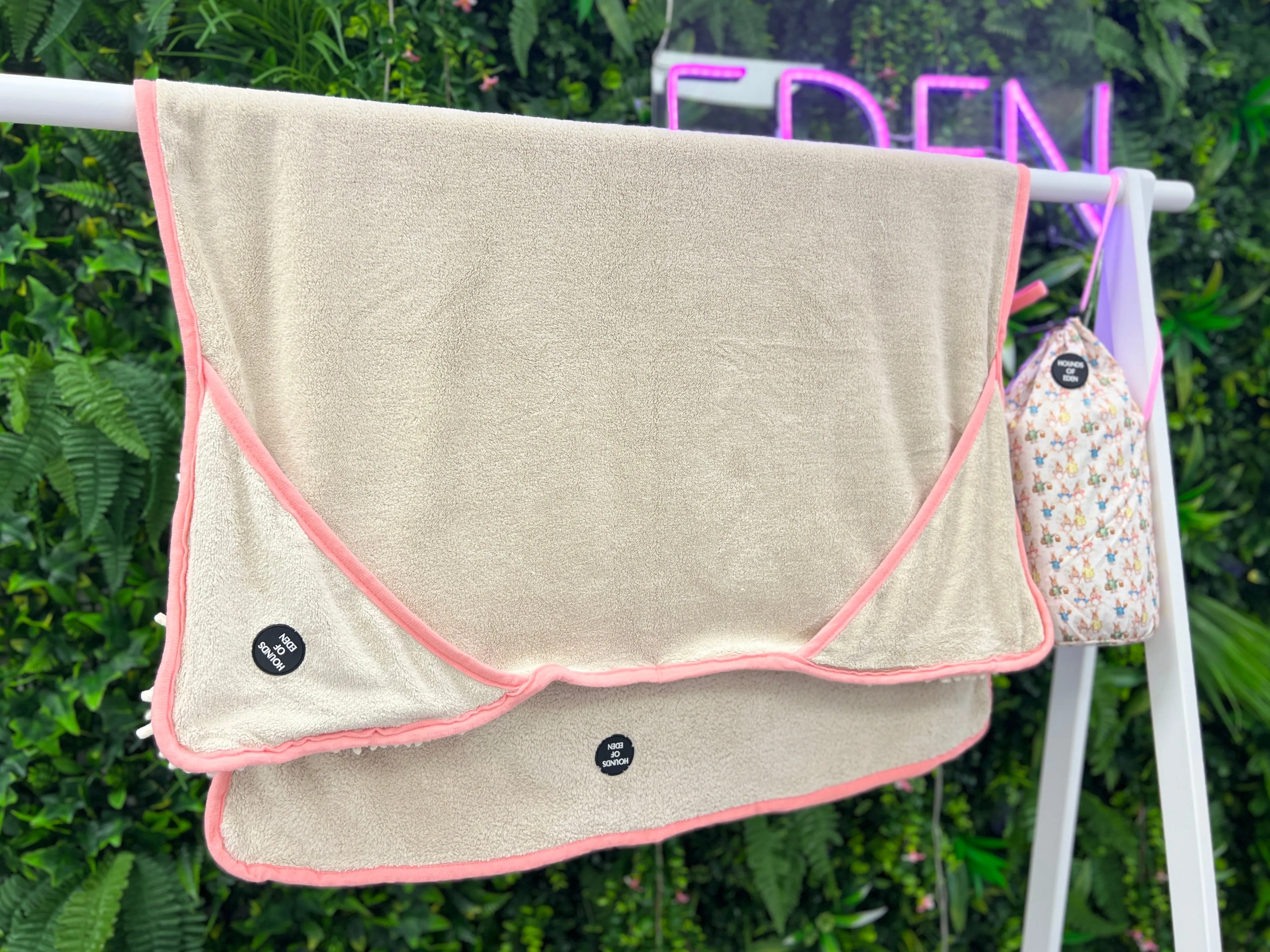 Bunny Tales Pink - Dog Towel   Carry Bag
