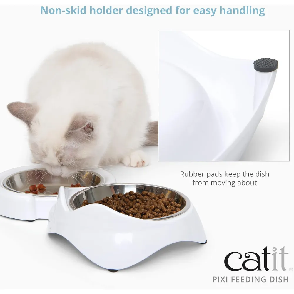 Catit Pixi Double Food Dish White