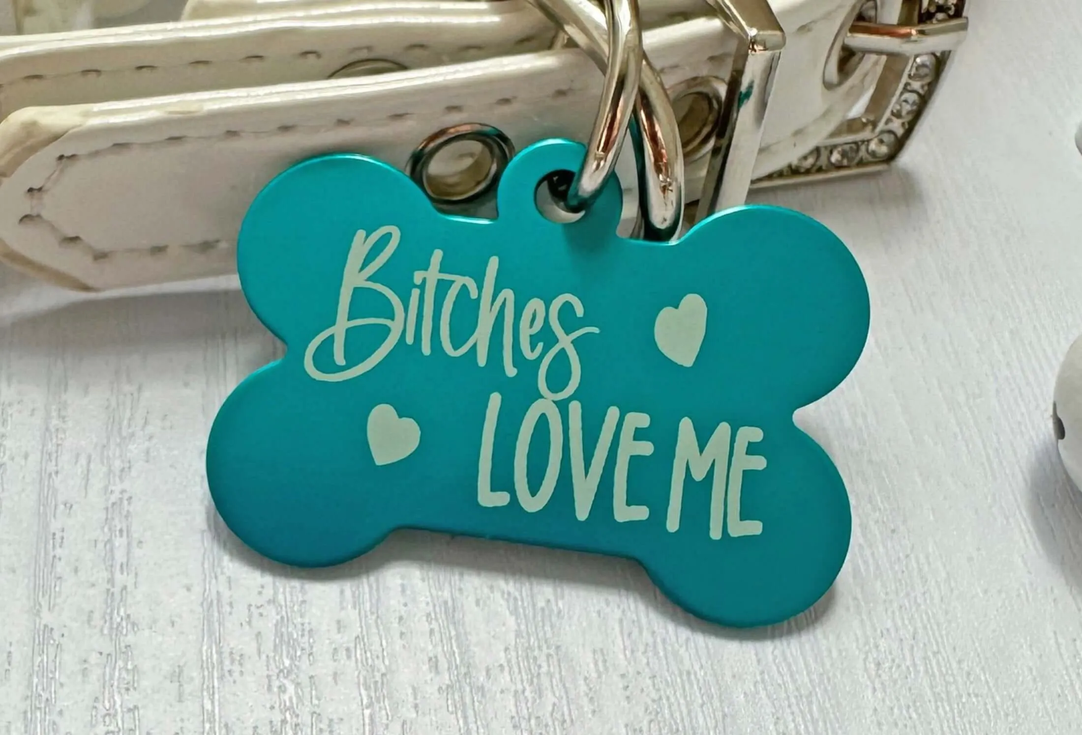 Custom 'Love Me' Dog Tag – Safe & Stylish ID Accessory