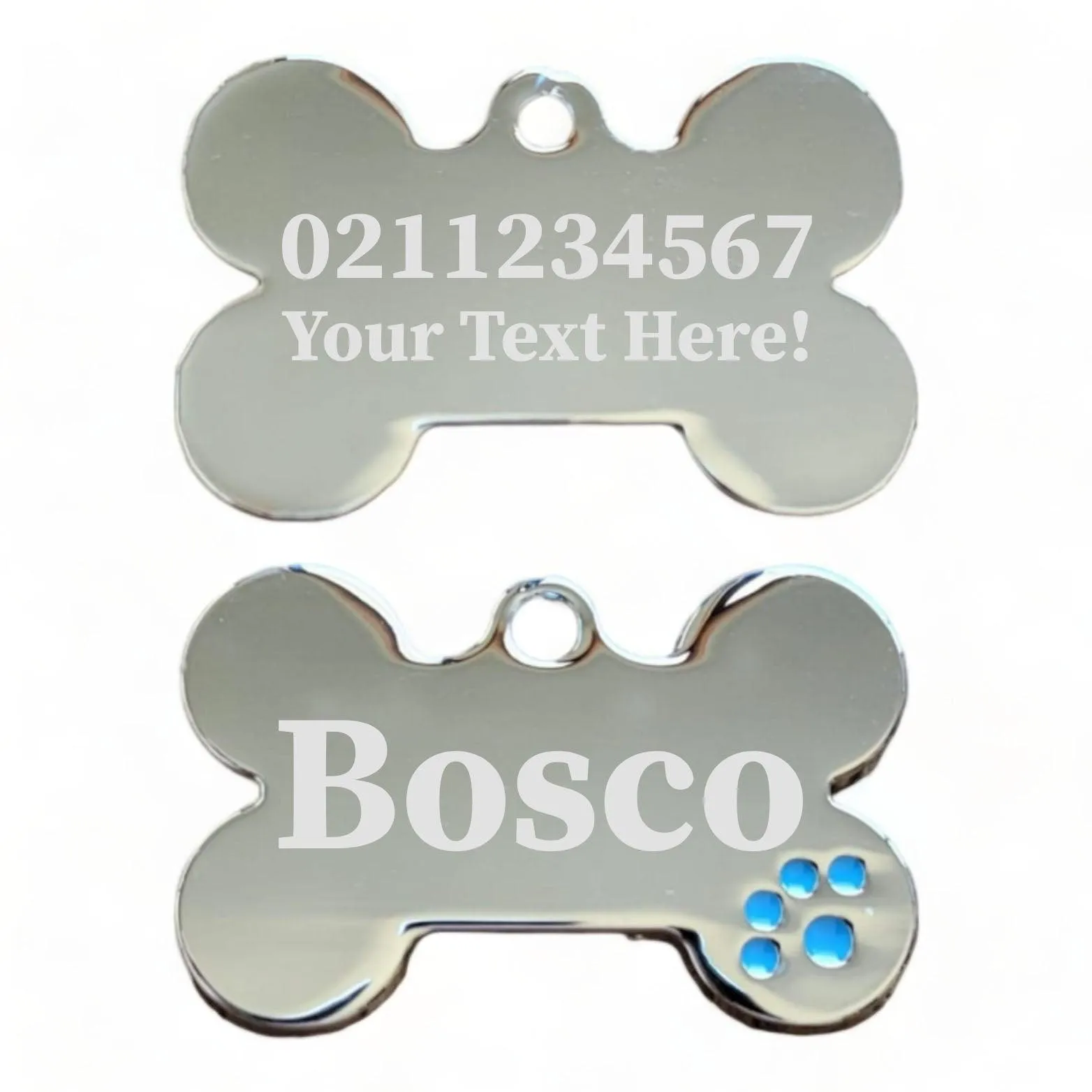 Custom Text | Dot Paw Bone | Dog ID Pet Tag