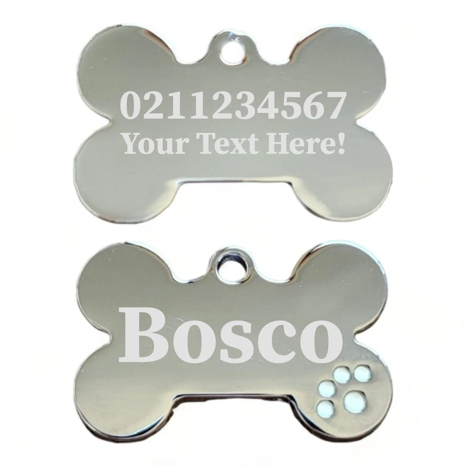Custom Text | Dot Paw Bone | Dog ID Pet Tag