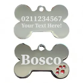 Custom Text | Dot Paw Bone | Dog ID Pet Tag