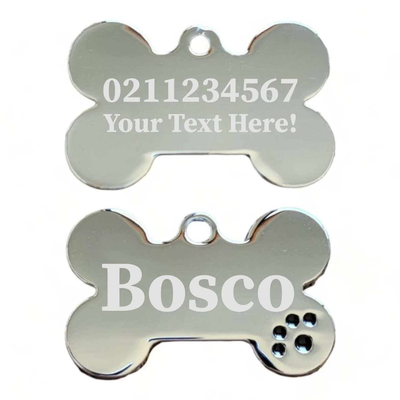 Custom Text | Dot Paw Bone | Dog ID Pet Tag