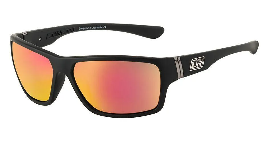 Dirty Dog Storm Polarised Sunglasses - Satin Black/Red Fusion