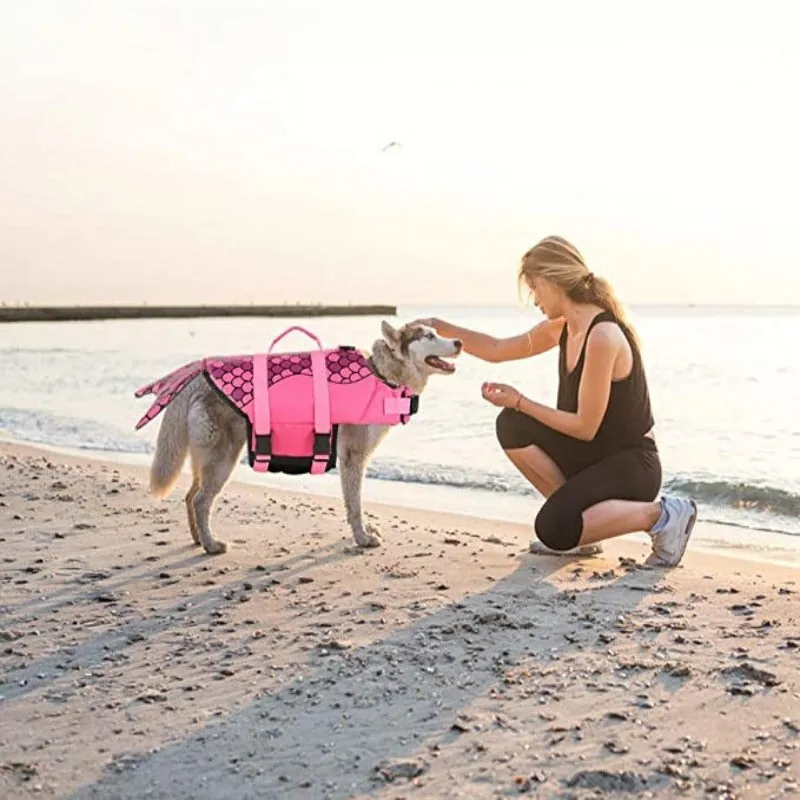 Dog Life Vests With Dog Life Preserver For Swimming, Boat