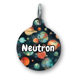 Exploring Planets Circle Pet Tag