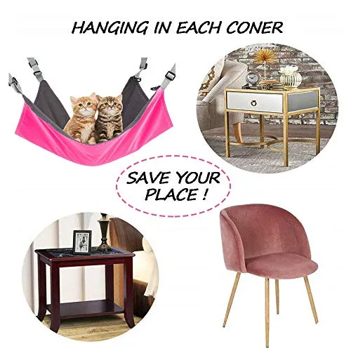 HOMEYA Small Animal Guinea-Pig Hanging Hammocks Bed Pet Cage Hammock for Ferret Cat Rat Chinchilla Hamster Cavy Degu Cozy Activity Toy-Pink