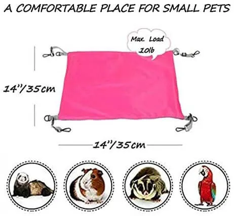 HOMEYA Small Animal Guinea-Pig Hanging Hammocks Bed Pet Cage Hammock for Ferret Cat Rat Chinchilla Hamster Cavy Degu Cozy Activity Toy-Pink