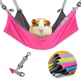 HOMEYA Small Animal Guinea-Pig Hanging Hammocks Bed Pet Cage Hammock for Ferret Cat Rat Chinchilla Hamster Cavy Degu Cozy Activity Toy-Pink
