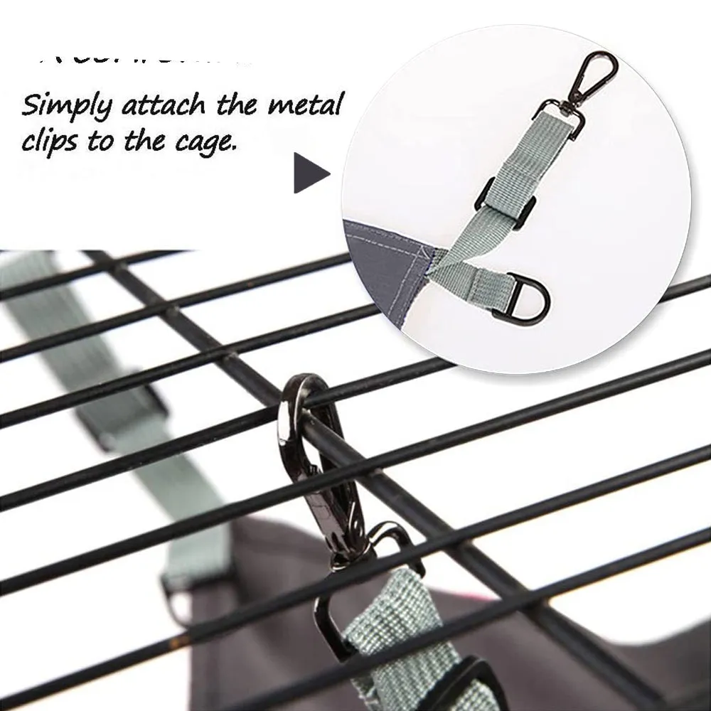 Homeya Small Animal Guinea-Pig Hanging Hammocks Bed Pet Cage Hammock for Ferret Cat Rat Chinchilla Hamster Cavy Degu Gerbil Rabbit Playing Cozy Activity Fun Toy-Grey