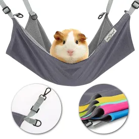 Homeya Small Animal Guinea-Pig Hanging Hammocks Bed Pet Cage Hammock for Ferret Cat Rat Chinchilla Hamster Cavy Degu Gerbil Rabbit Playing Cozy Activity Fun Toy-Grey