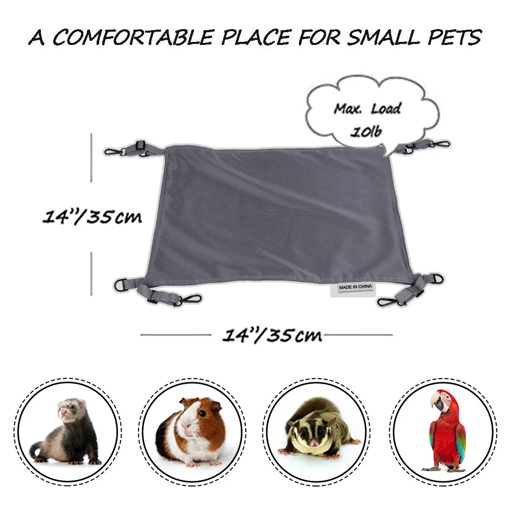 Homeya Small Animal Guinea-Pig Hanging Hammocks Bed Pet Cage Hammock for Ferret Cat Rat Chinchilla Hamster Cavy Degu Gerbil Rabbit Playing Cozy Activity Fun Toy-Grey