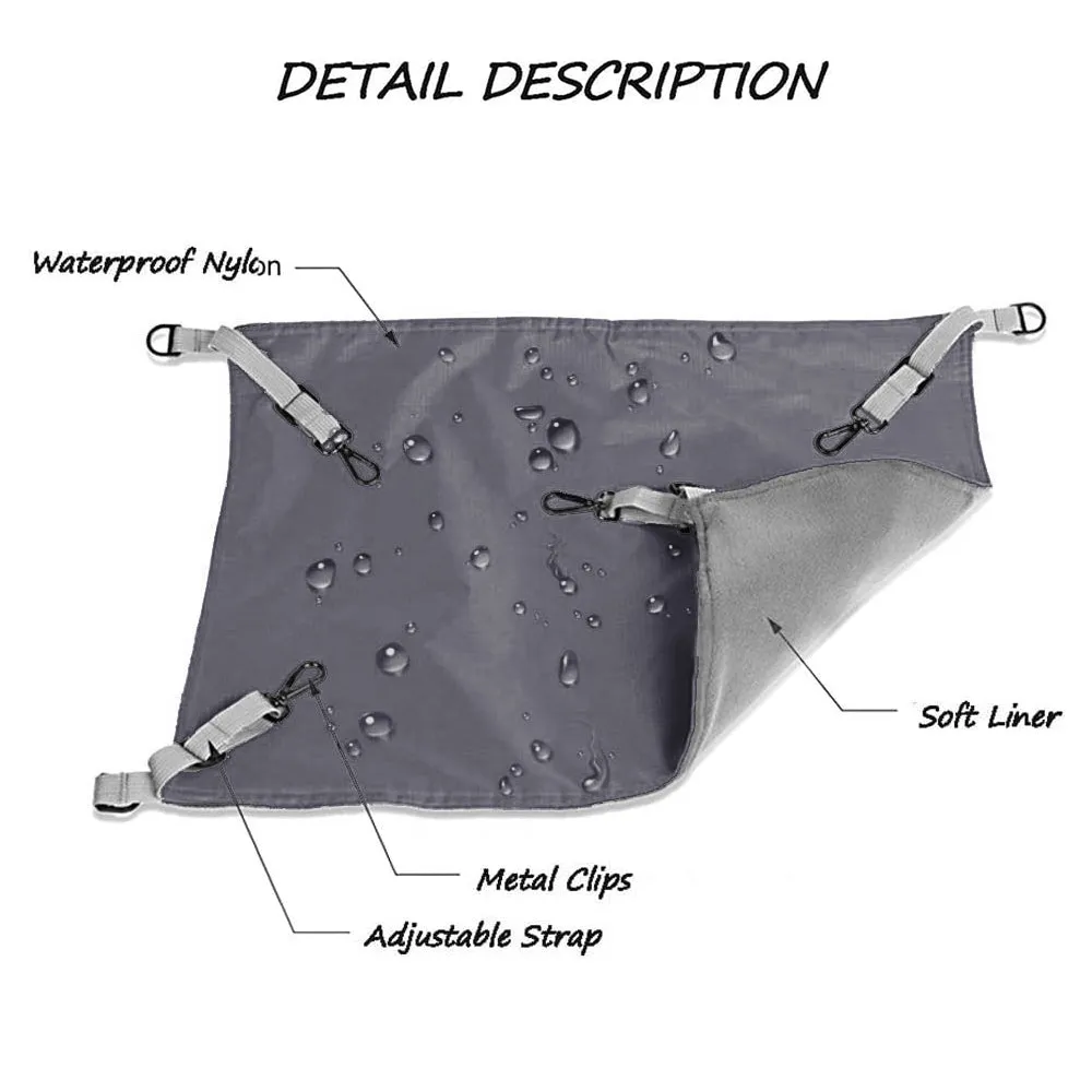 Homeya Small Animal Guinea-Pig Hanging Hammocks Bed Pet Cage Hammock for Ferret Cat Rat Chinchilla Hamster Cavy Degu Gerbil Rabbit Playing Cozy Activity Fun Toy-Grey