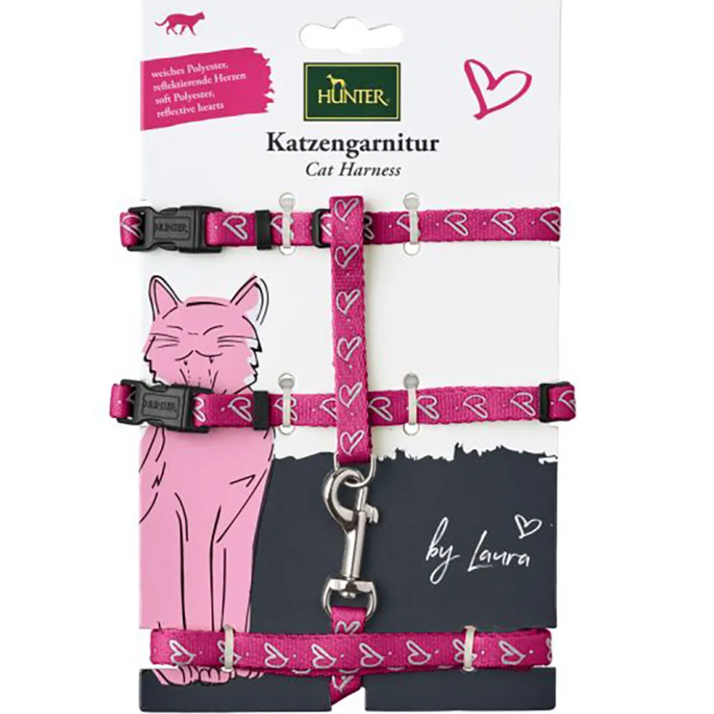 Hunter Laura Harness with Leash for Cats & Kittens (Pink)