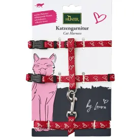 Hunter Laura Harness with Leash for Cats & Kittens (Red)