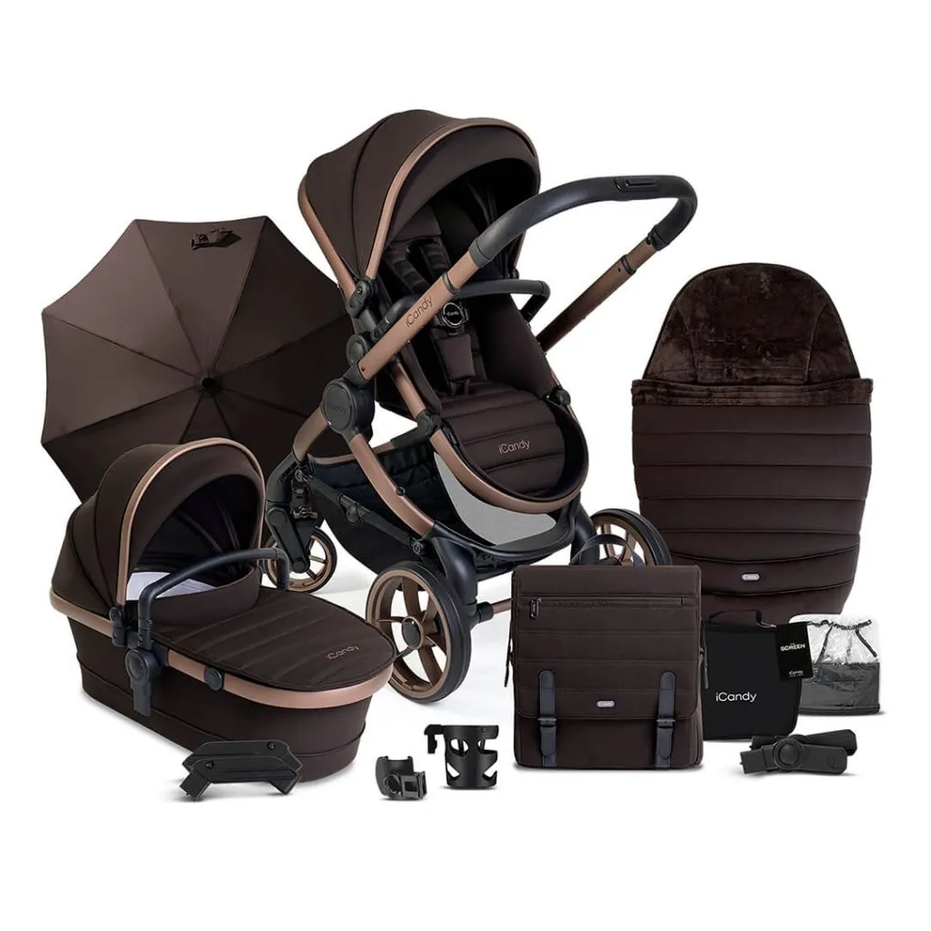 ICANDY Peach 7 Complete Travel System with Cybex Cloud T i-Size Comfort - Pecan (Special Edition)