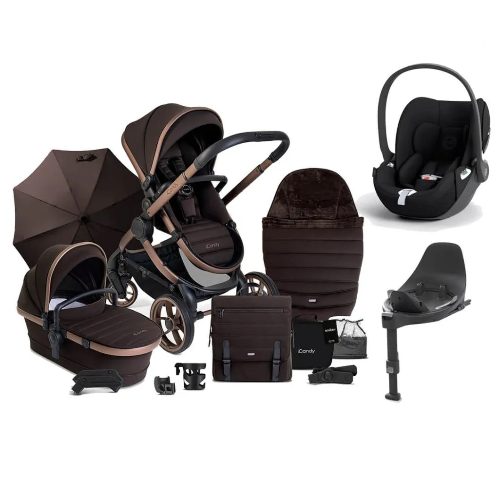 ICANDY Peach 7 Complete Travel System with Cybex Cloud T i-Size Comfort - Pecan (Special Edition)