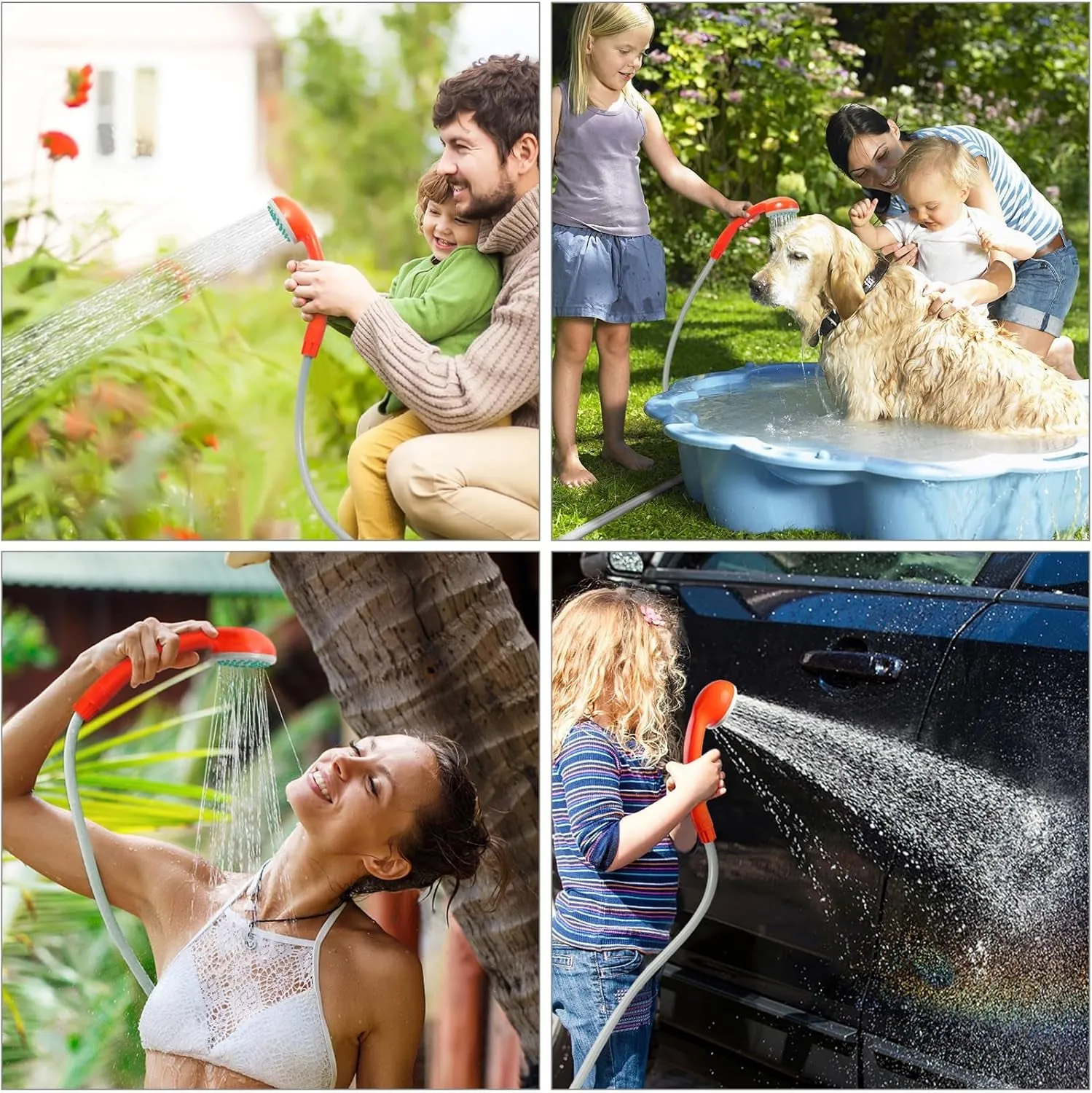 KEDSUM Portable Shower, Portable Camp Shower Pump with Rechargeable Battery, Portable Shower for Camping, Portable Outdoor Shower Head for Camping, Hiking, Traveling(  Handheld Sprayer)