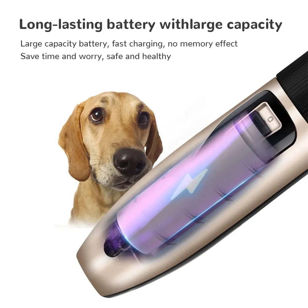 Low Noise Professional Pet Grooming Kit, Rechargeable Pet Hair Clipper for Dogs Cats with Thick Coats