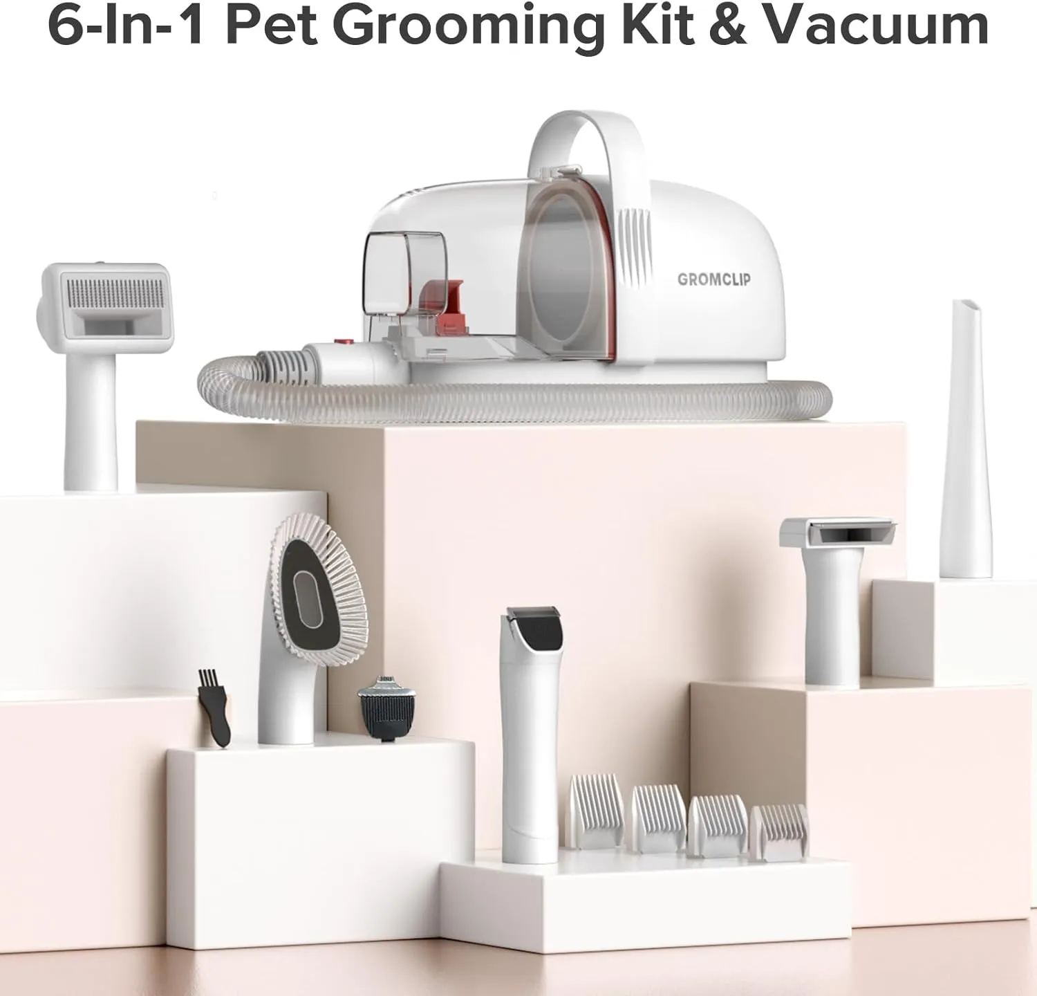 Maximize Home Pet Grooming Efficiency with Our 1.8L Low-Noise Dog Hair Vacuum Kit