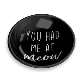 Meow Sentiment Pet Saucer, Black