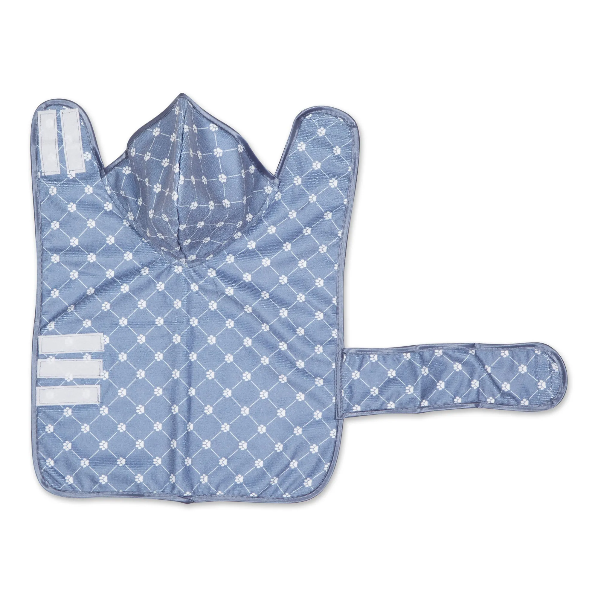 Microfiber Pet Robe, Trellis Paw Print - Stonewash Blue - Small, 10-20 Lbs