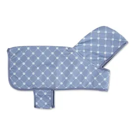 Microfiber Pet Robe, Trellis Paw Print - Stonewash Blue - Small, 10-20 Lbs