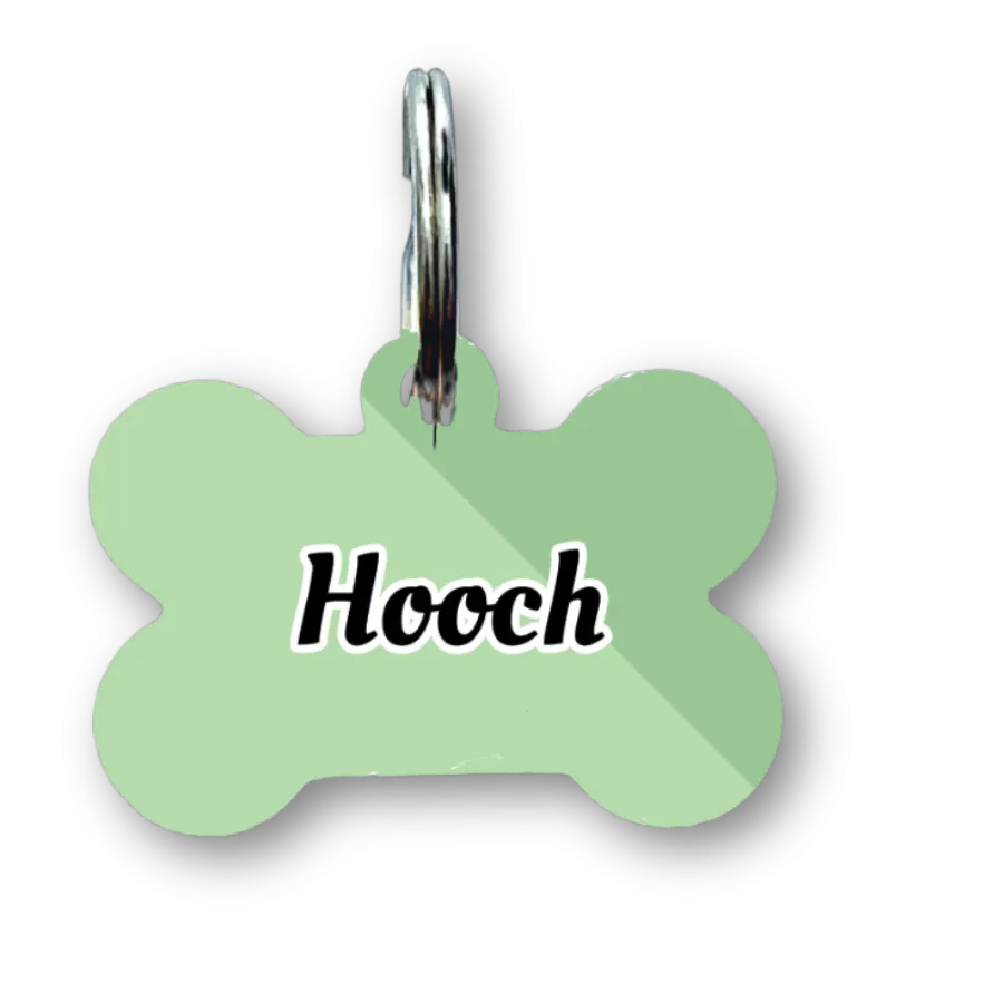 Minimal Green Bone Dog Tag