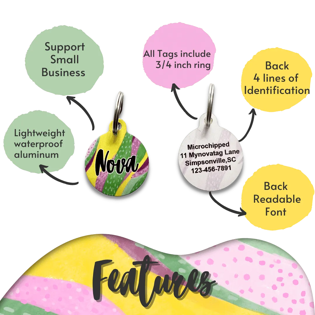 Minimal Pink Circle Pet Tag